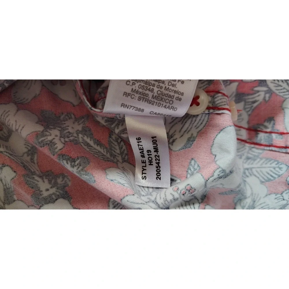 J. Crew Shirt Size M Secret Wash 98% Organic Cotton Classic Stretch Floral AE716
